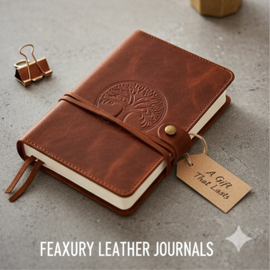 Timeless leather journal. Tree of Life design. Lasting gift.